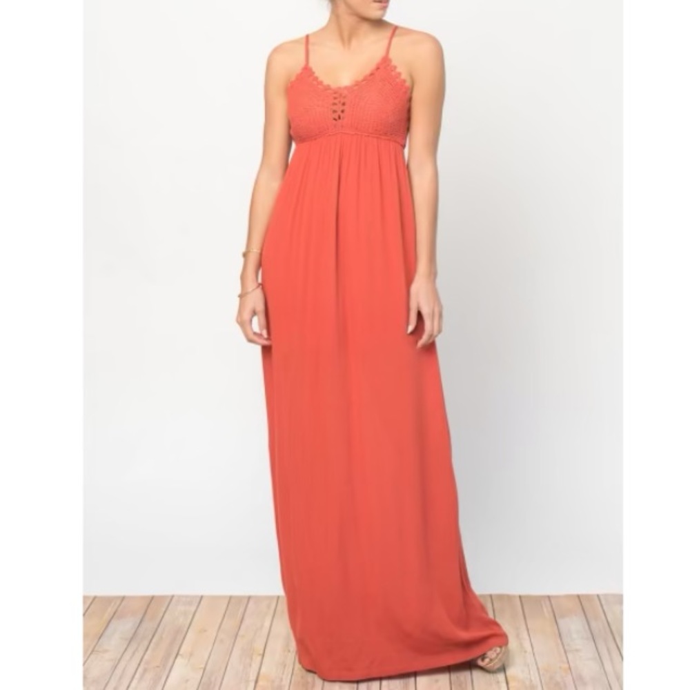 Crochet Lined Maxi Dress NWOT